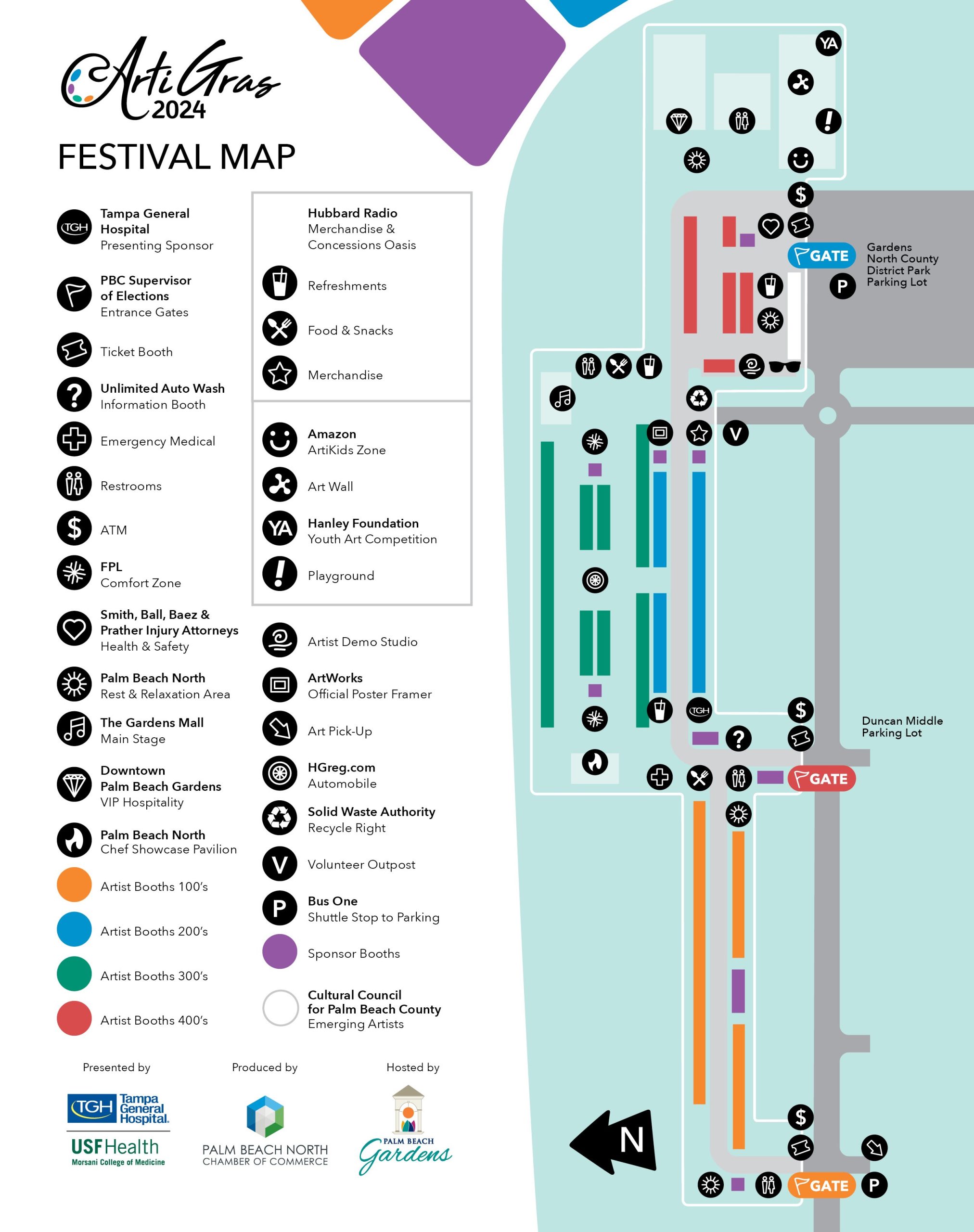 Map ArtiGras Fine Arts Festival